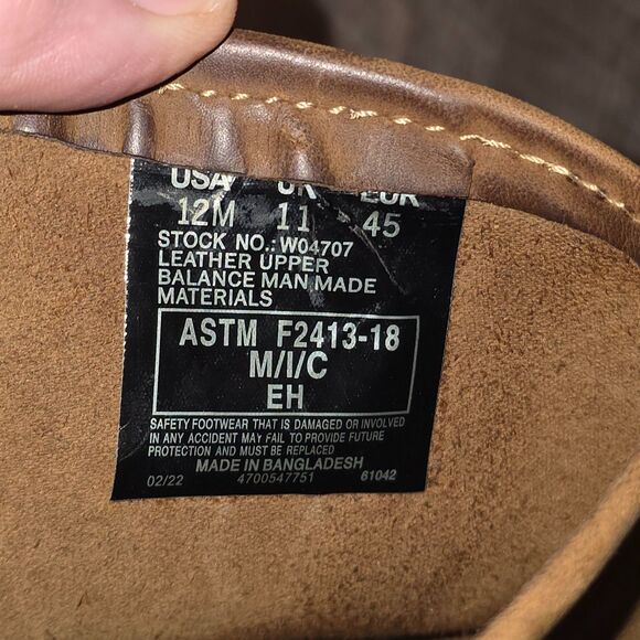 WOLVERINE Steel Toe Work Boots Mens 12M  DD Wellington Leather Work #W04707 main image 8